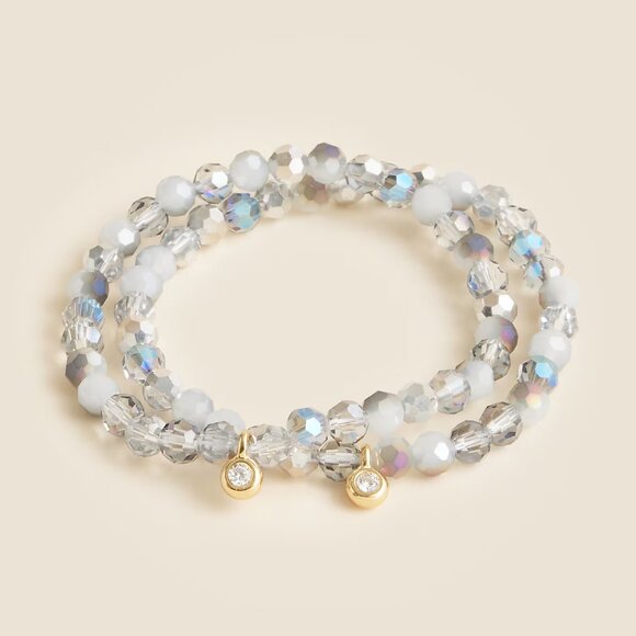 J. Crew Crystal Beaded Bracelets Set-of-Two/NWT - Picture 1 of 9